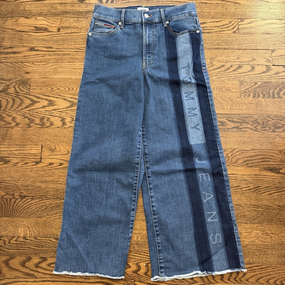 Tommy Jeans Juniors Cropped Wide-Leg Jeans Color Gardiners Size 6/28 High Rise